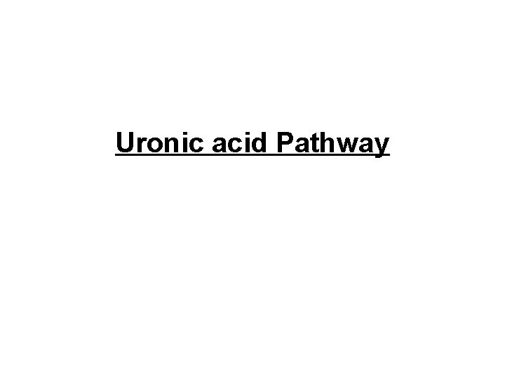 Uronic acid Pathway 