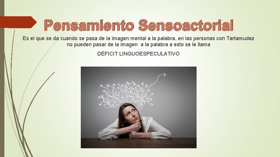 Pensamiento Sensoactorial Es el que se da cuando se pasa de la imagen mental