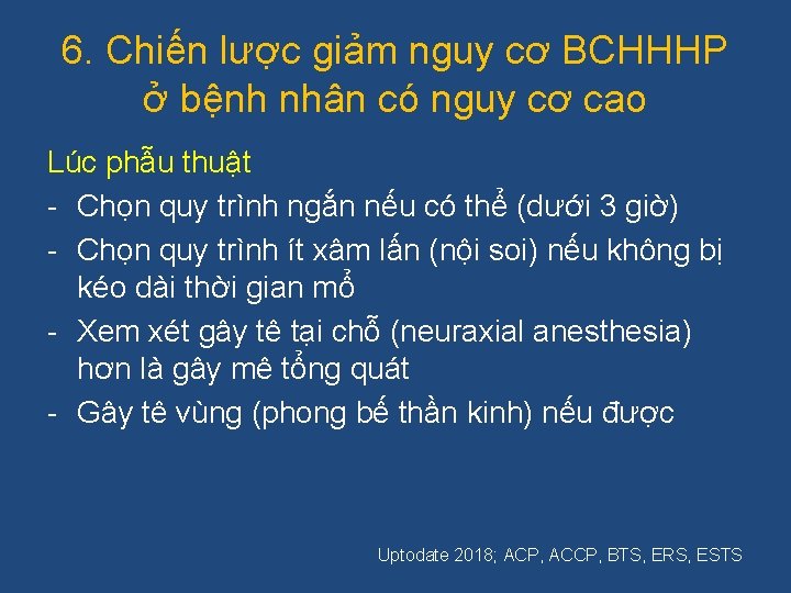 6. Chiến lược giảm nguy cơ BCHHHP ở bệnh nhân có nguy cơ cao