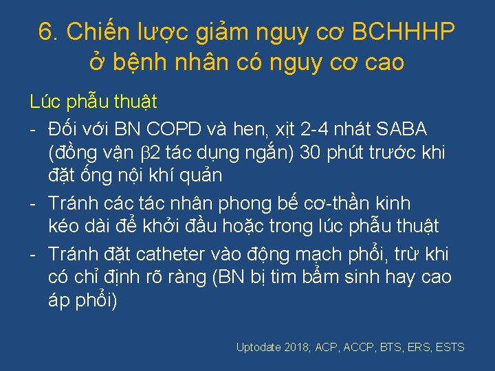 6. Chiến lược giảm nguy cơ BCHHHP ở bệnh nhân có nguy cơ cao