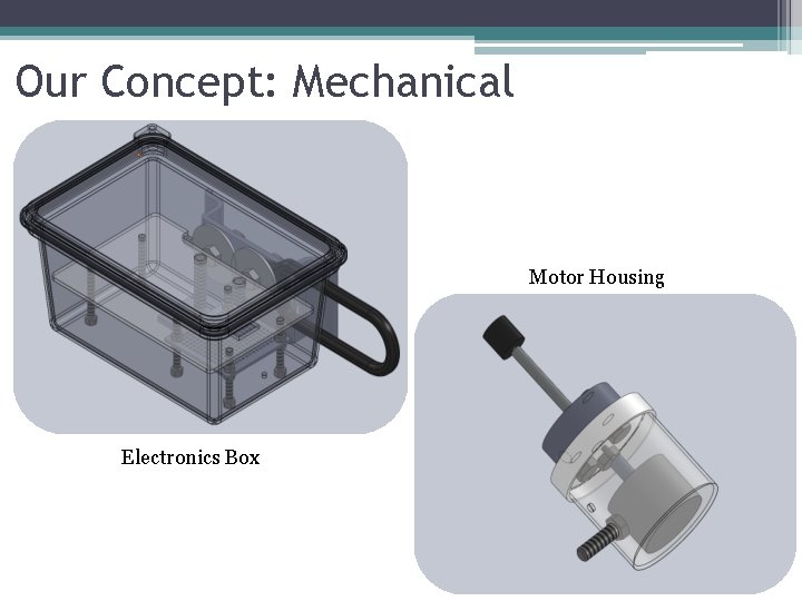 Our Concept: Mechanical Motor Housing Electronics Box 