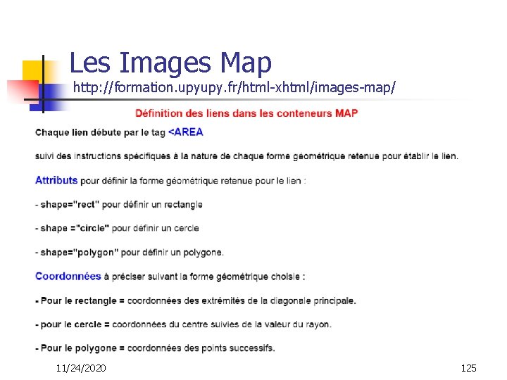 Les Images Map http: //formation. upyupy. fr/html-xhtml/images-map/ 11/24/2020 125 