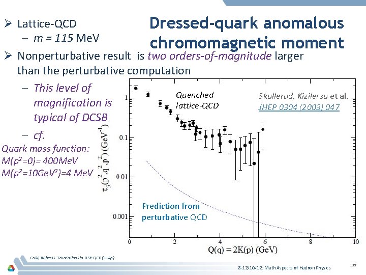 Ø Lattice-QCD Dressed-quark anomalous – m = 115 Me. V chromomagnetic moment Ø Nonperturbative