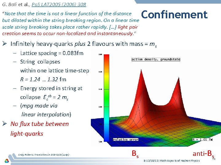 G. Bali et al. , Po. S LAT 2005 (2006) 308 “Note that the