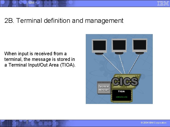 IBM ^ 2 B. Terminal definition and management When input is received from a