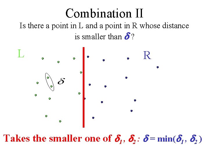 Combination II Is there a point in L and a point in R whose