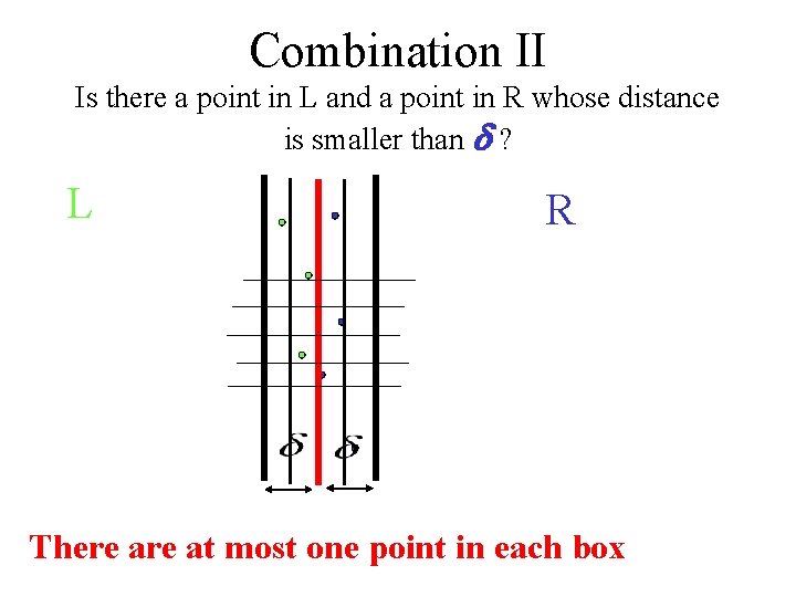 Combination II Is there a point in L and a point in R whose