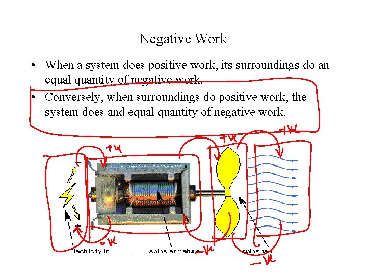 Negative Work • When a system does positive work, its surroundings do an equal