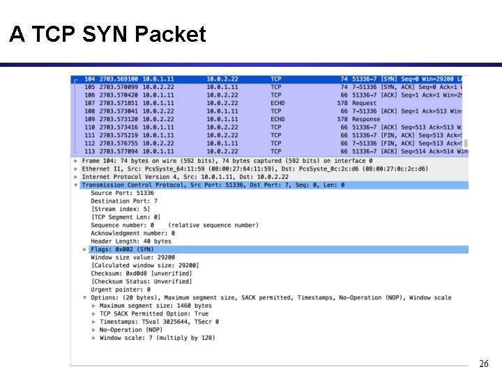A TCP SYN Packet 26 
