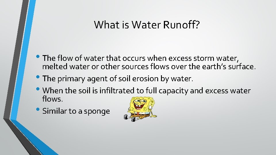 What is Water Runoff? • The flow of water that occurs when excess storm
