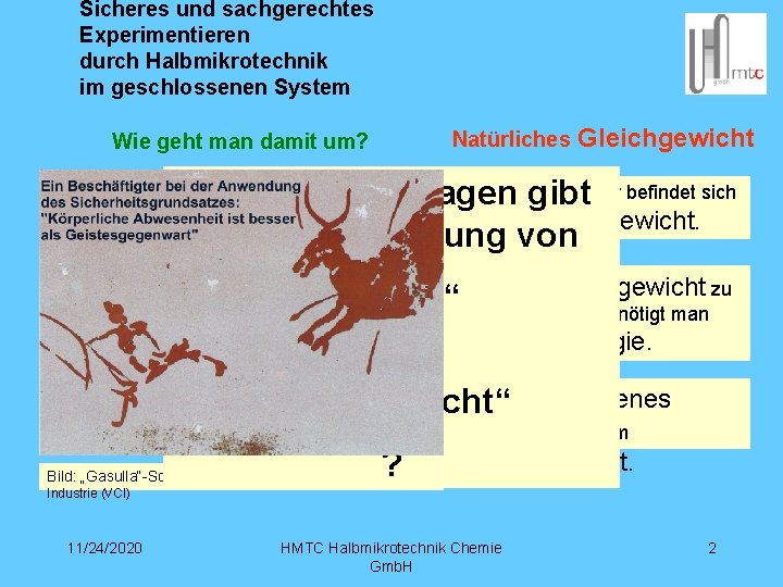 Sicheres und sachgerechtes Experimentieren durch Halbmikrotechnik im geschlossenen System Natürliches Wie geht man damit