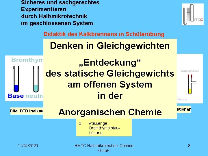 Sicheres und sachgerechtes Experimentieren durch Halbmikrotechnik im geschlossenen System Didaktik des Kalkbrennens in Schülerübung