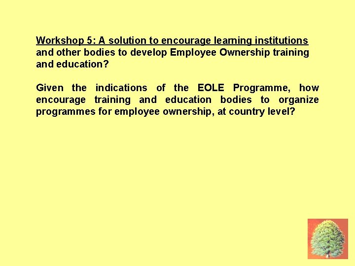 17 JUNE: W 5 PROFESSIONALS? Workshop 5: A solution to encourage learning institutions and
