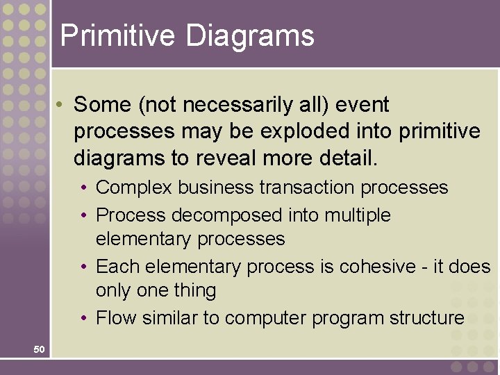 Primitive Diagrams • Some (not necessarily all) event processes may be exploded into primitive
