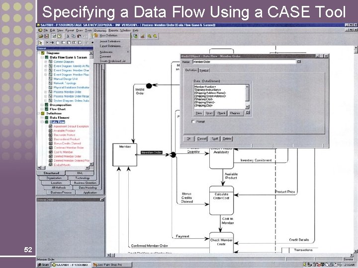 Specifying a Data Flow Using a CASE Tool 52 