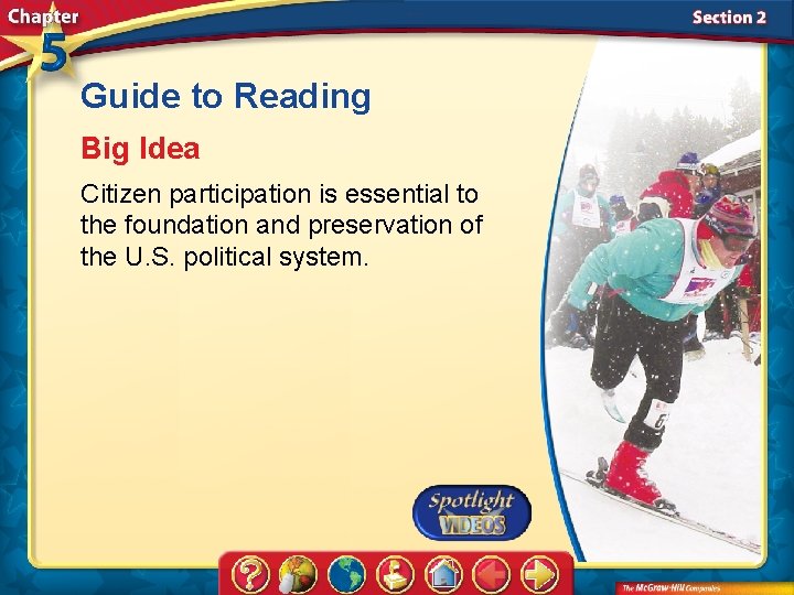 Guide to Reading Big Idea Citizen participation is essential to the foundation and preservation