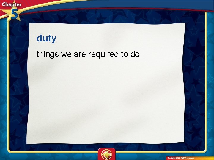 duty  things we are required to do 