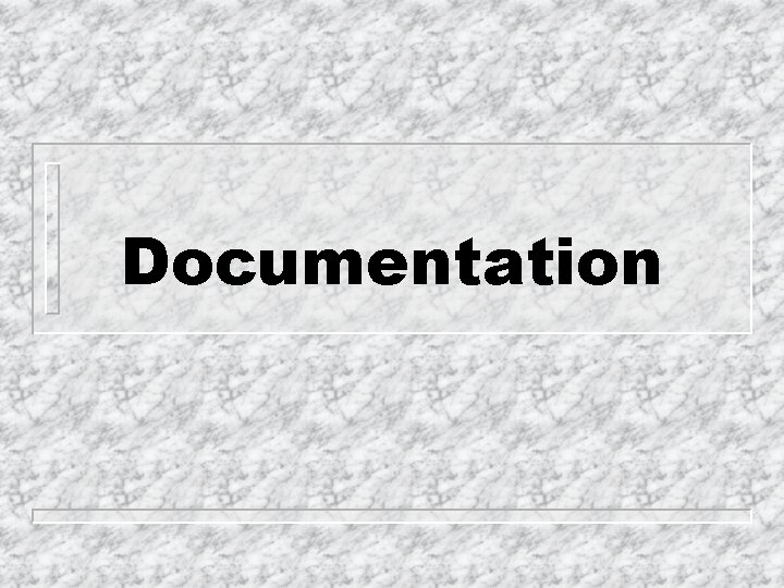 Documentation 