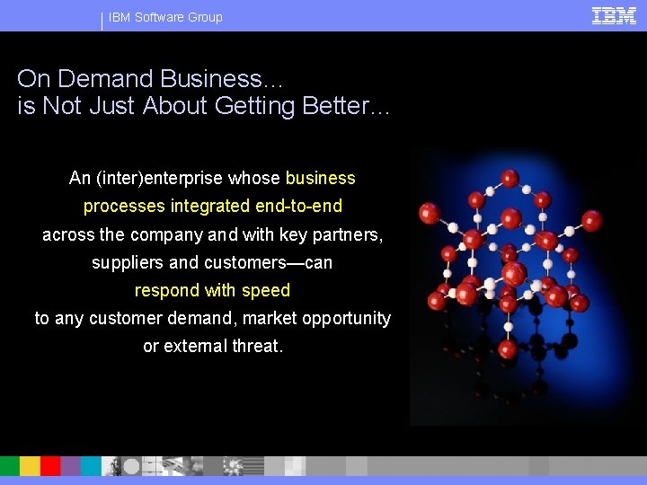 IBM Software Group On Demand Business… is Not Just About Getting Better… An (inter)enterprise