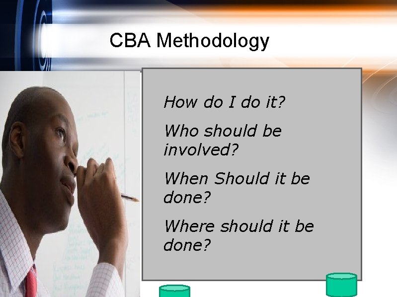 CBA Methodology How do I do it? Who should be involved? When Should it