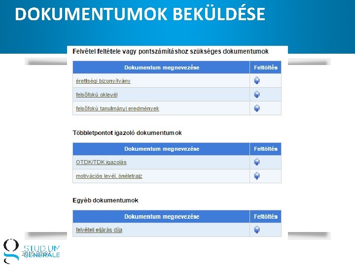 DOKUMENTUMOK BEKÜLDÉSE 2015. 02. 07. 