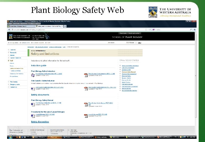 Plant Biology Safety Web 