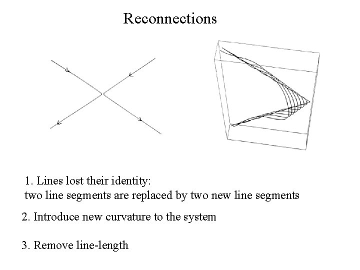 Reconnections 1. Lines lost their identity: two line segments are replaced by two new