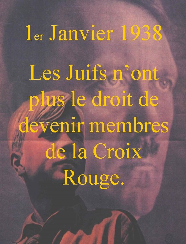 1 er Janvier 1938 Les Juifs n’ont plus le droit de devenir membres de