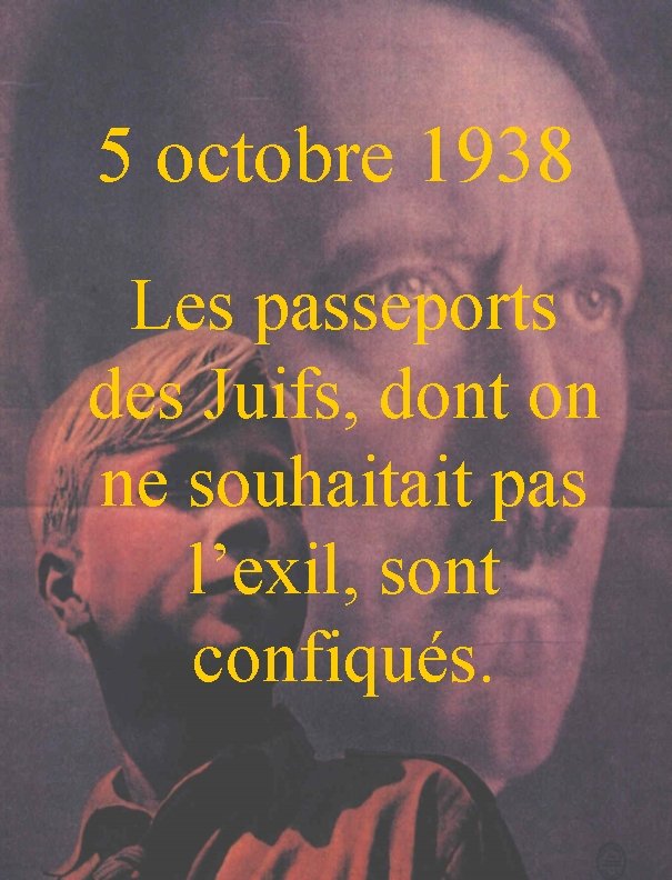 5 octobre 1938 Les passeports des Juifs, dont on ne souhaitait pas l’exil, sont