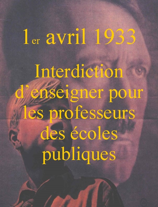 1 er avril 1933 Interdiction d’enseigner pour les professeurs des écoles publiques 