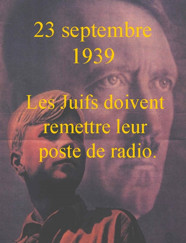 23 septembre 1939 Les Juifs doivent remettre leur poste de radio. 