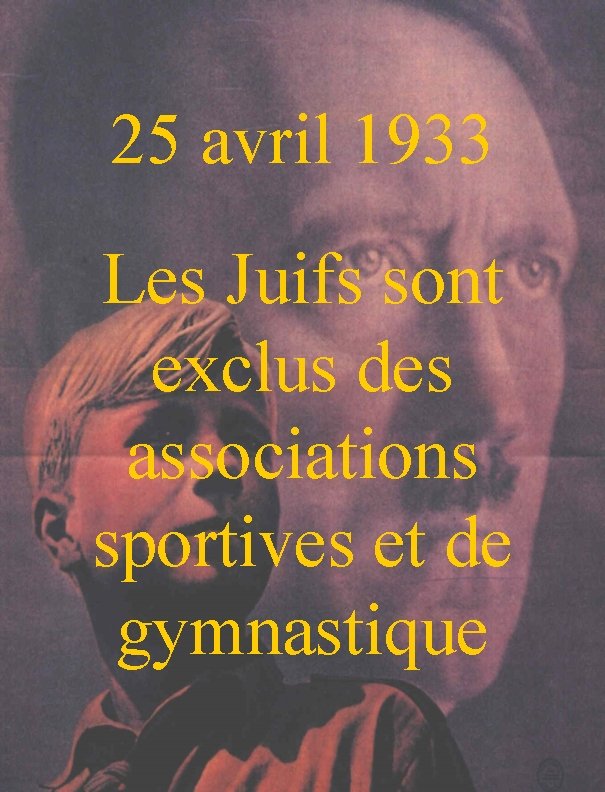25 avril 1933 Les Juifs sont exclus des associations sportives et de gymnastique 