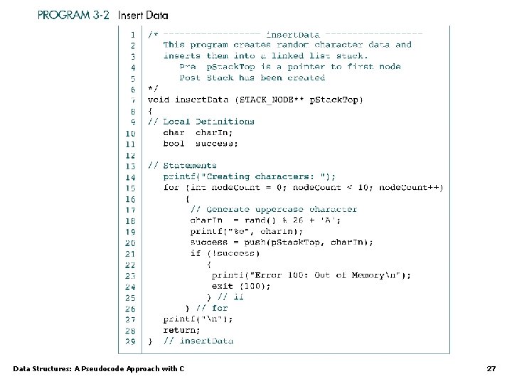 Data Structures: A Pseudocode Approach with C 27 