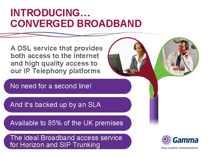 INTRODUCING… CONVERGED BROADBAND A DSL service that provides both access to the internet and
