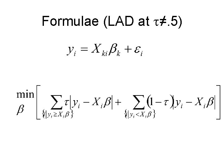 Formulae (LAD at t≠. 5) Formulae (LAD at t≠. 5)