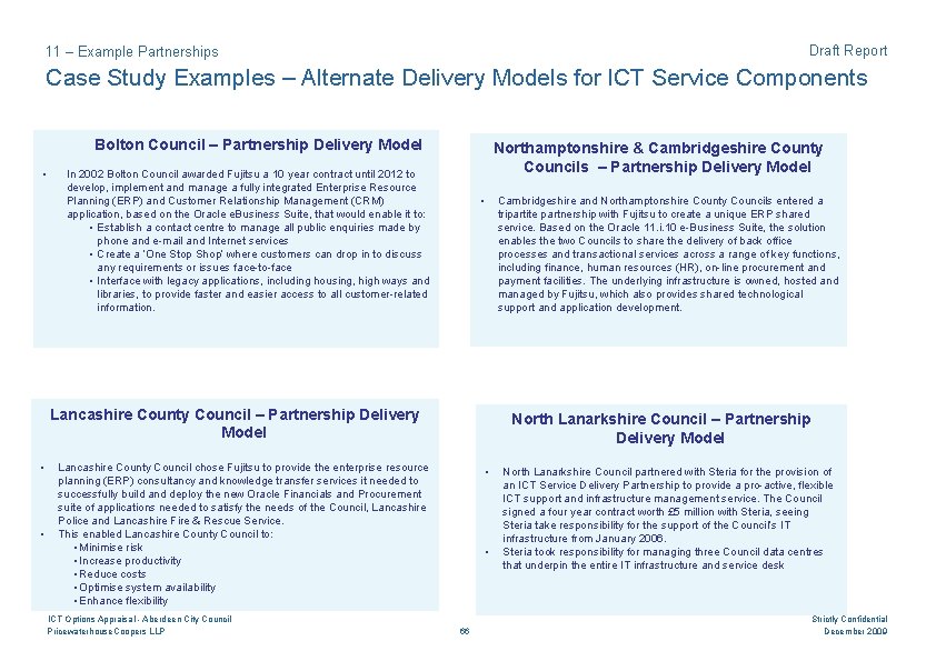 Draft Report 11 – Example Partnerships Case Study Examples – Alternate Delivery Models for