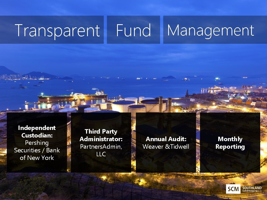 Transparent Fund Management Independent Custodian: Pershing Securities / Bank of New York Third Party