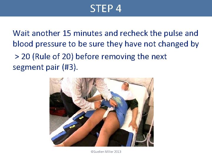 STEP 4 Wait another 15 minutes and recheck the pulse and blood pressure to