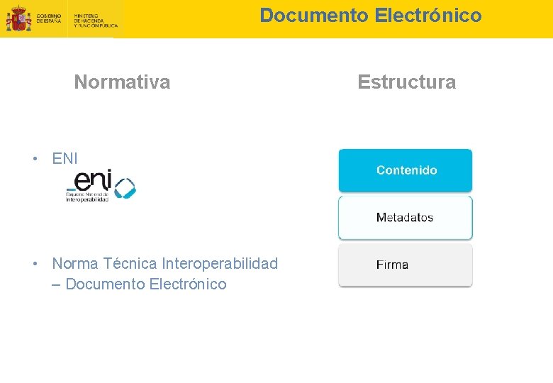 Documento Electrónico Normativa • ENI • Norma Técnica Interoperabilidad – Documento Electrónico Estructura 