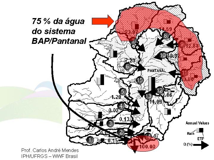 75 % da água do sistema BAP/Pantanal Prof. Carlos André Mendes IPH/UFRGS – WWF