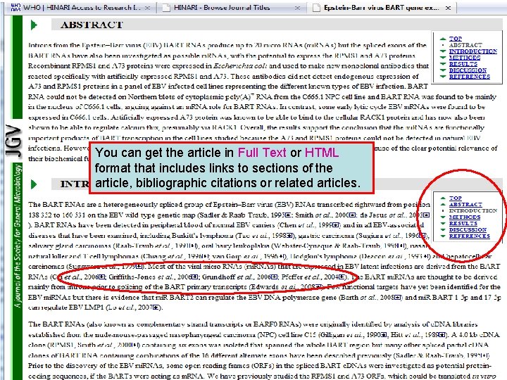 You can get the article in Full Text or HTML format that includes links