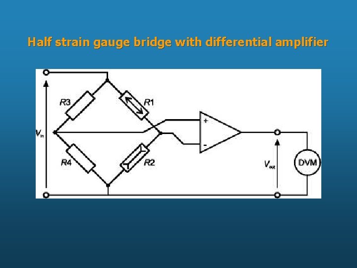 Half strain gauge bridge with differential amplifier 