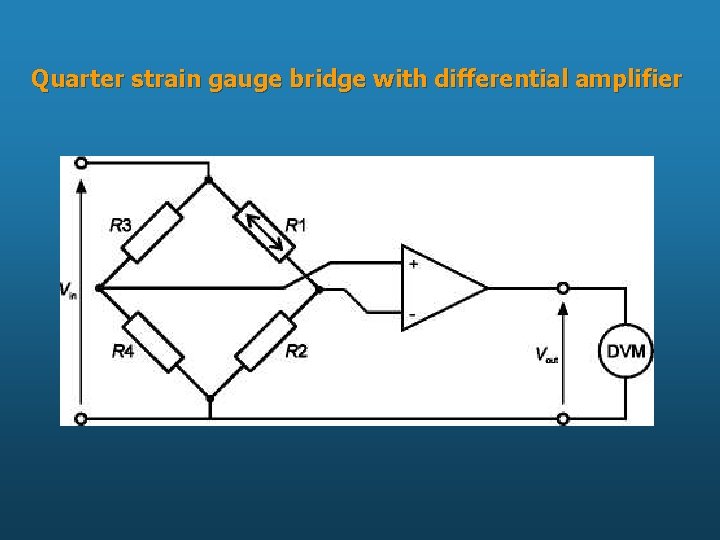 Quarter strain gauge bridge with differential amplifier 