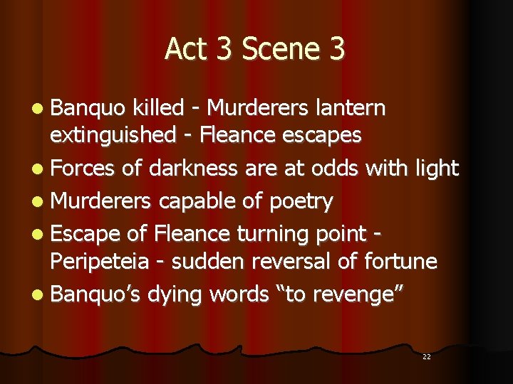 Act 3 Scene 3 l Banquo killed - Murderers lantern extinguished - Fleance escapes