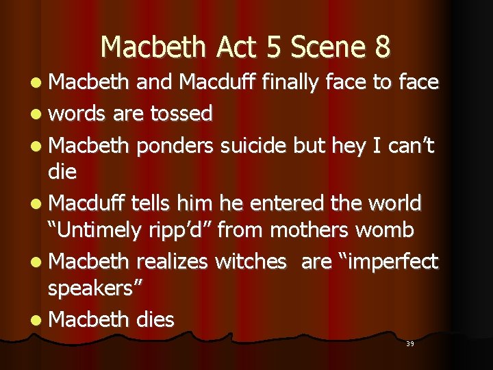 Macbeth Act 5 Scene 8 l Macbeth and Macduff finally face to face l