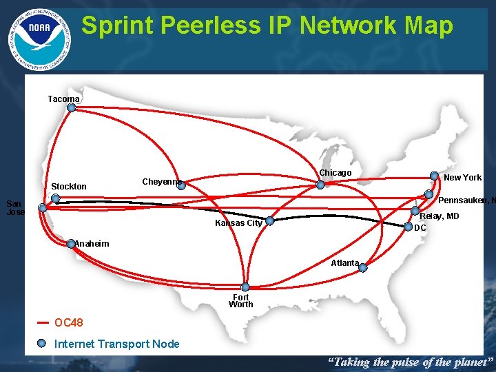 Sprint Peerless IP Network Map Tacoma Stockton Chicago Cheyenne New York Pennsauken, N San