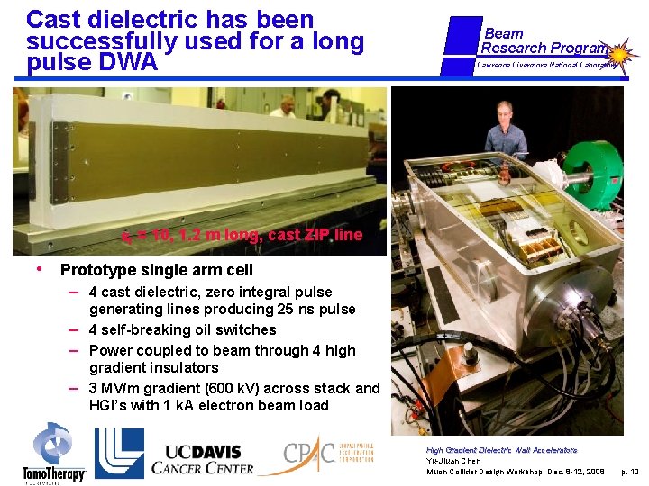 Cast dielectric has been successfully used for a long pulse DWA Beam Research Program
