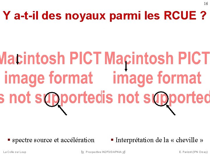 16 Y a-t-il des noyaux parmi les RCUE ? § spectre source et accélération