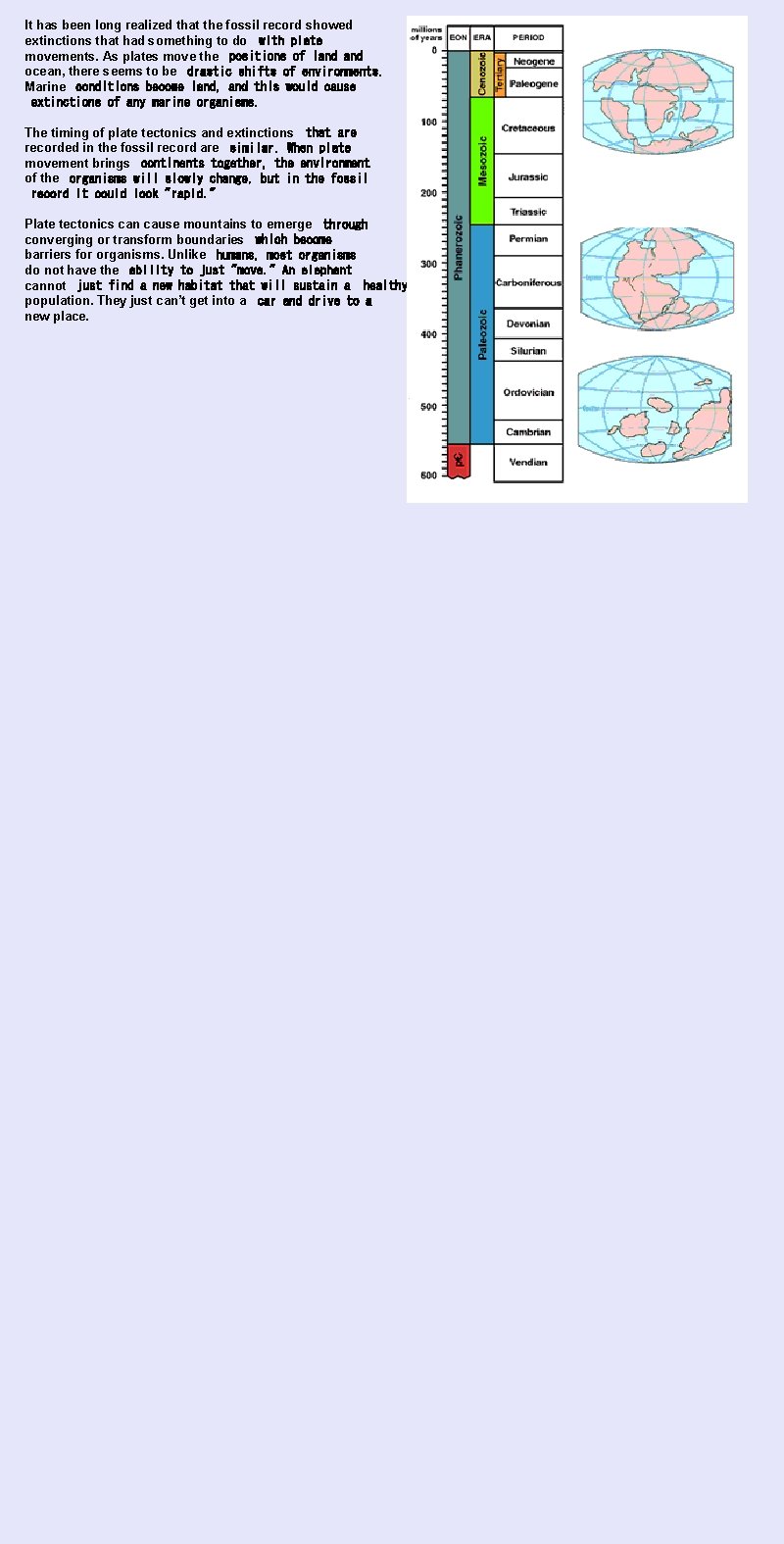 It has been long realized that the fossil record showed extinctions that had something