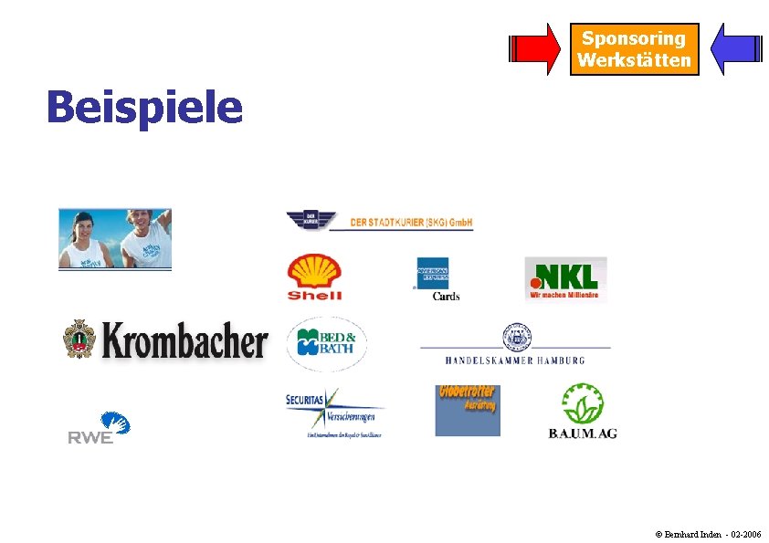 Sponsoring Werkstätten Beispiele © Bernhard Inden - 02 -2006 